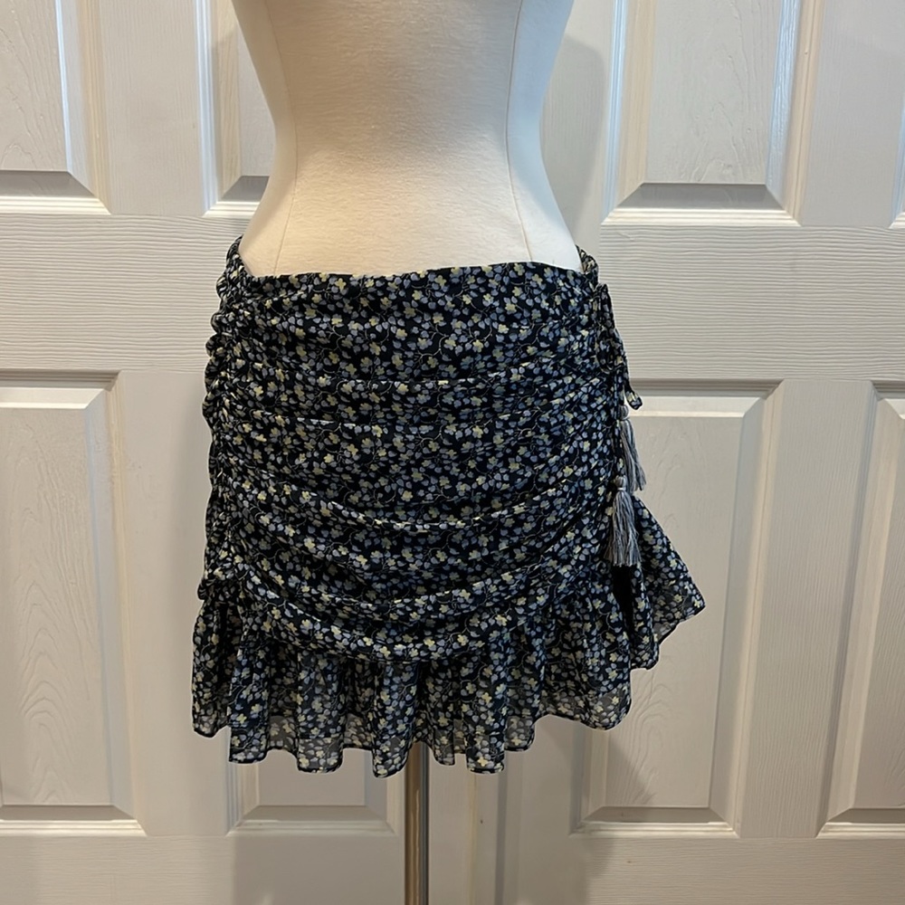 1. STATE Ruffled Ruched Seam Floral Mini Skirt - Picture 14 of 14